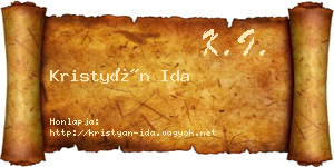 Kristyán Ida névjegykártya