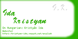 ida kristyan business card